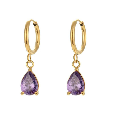 Earrings hanging drops purple