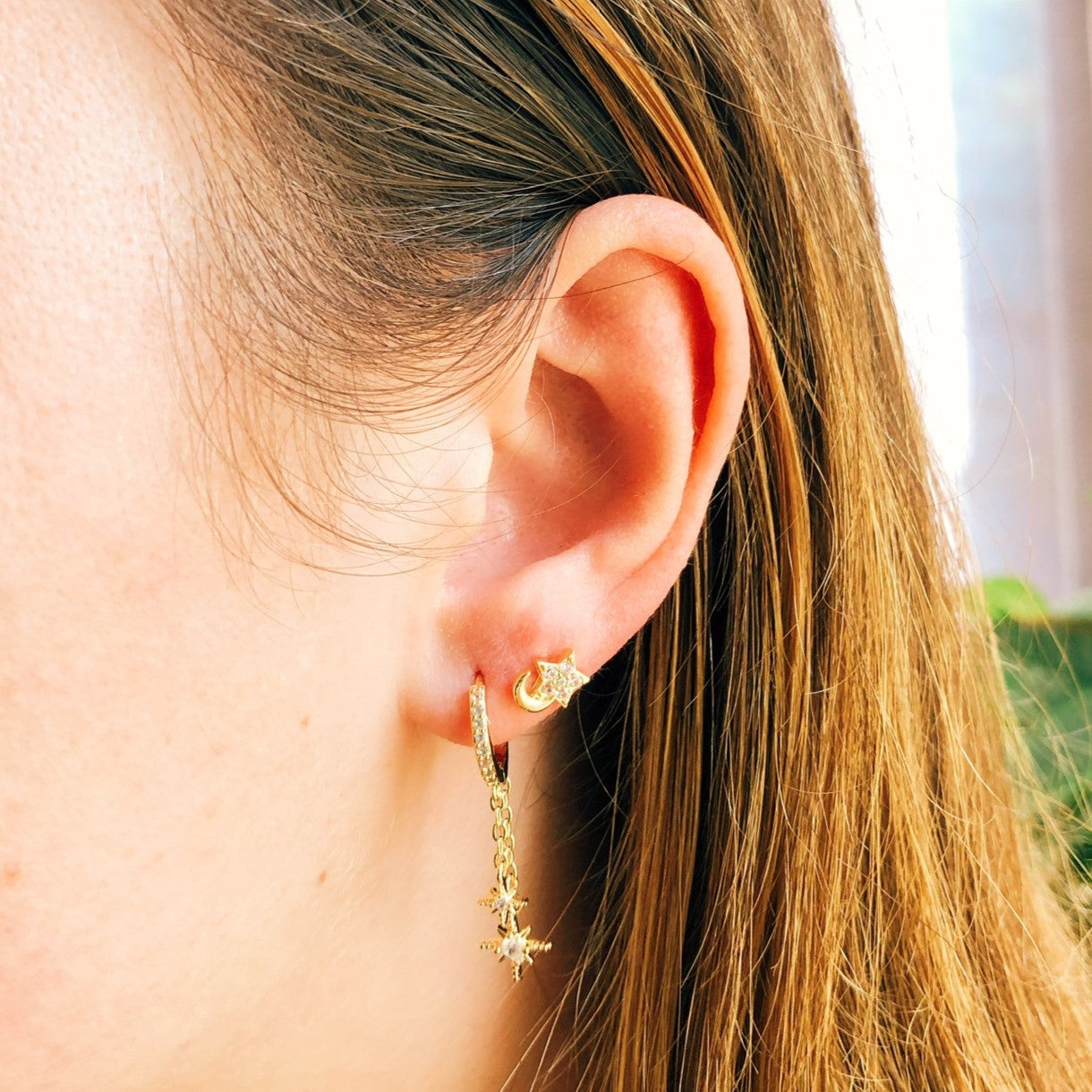 Hanging star earrings