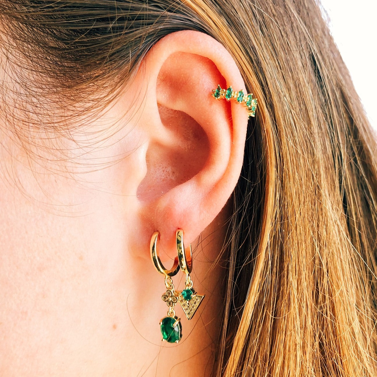 Earrings liv green