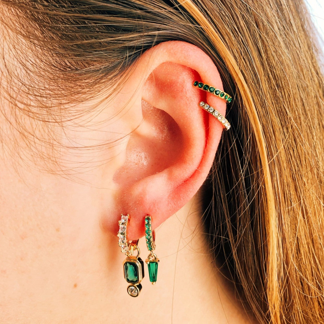 Earrings stella green