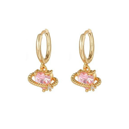 Earrings the way to my heart pink