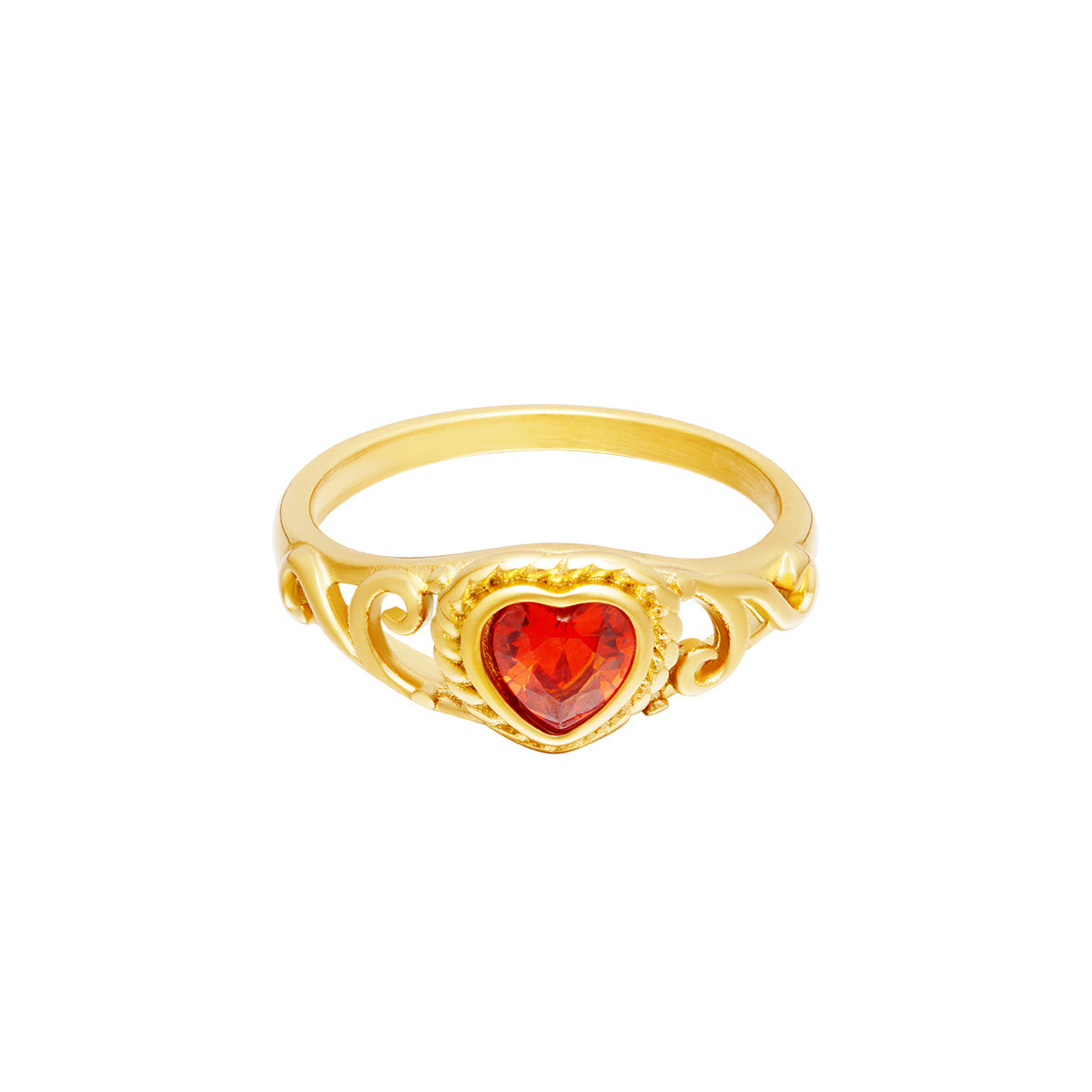 Ring diamond heart rood - lillyrose