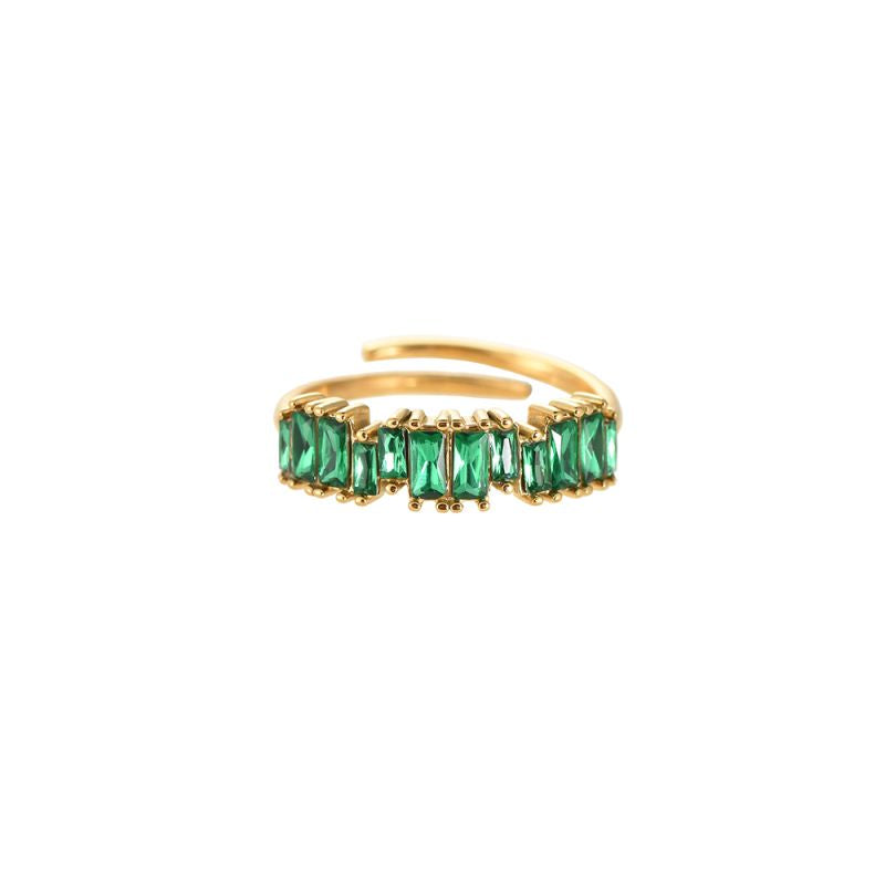 Ring crystal love green