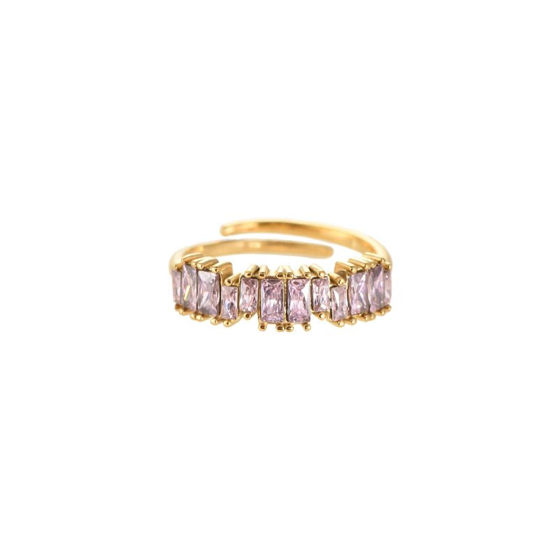 Ring crystal love roze