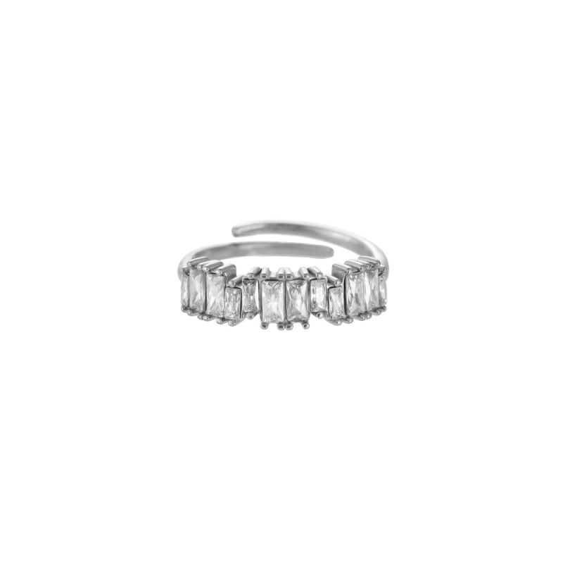 Ring crystal love zilver
