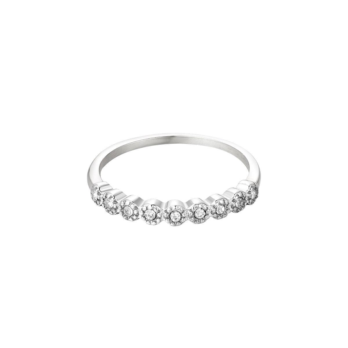 Ring diamond stone zilver - lillyrose