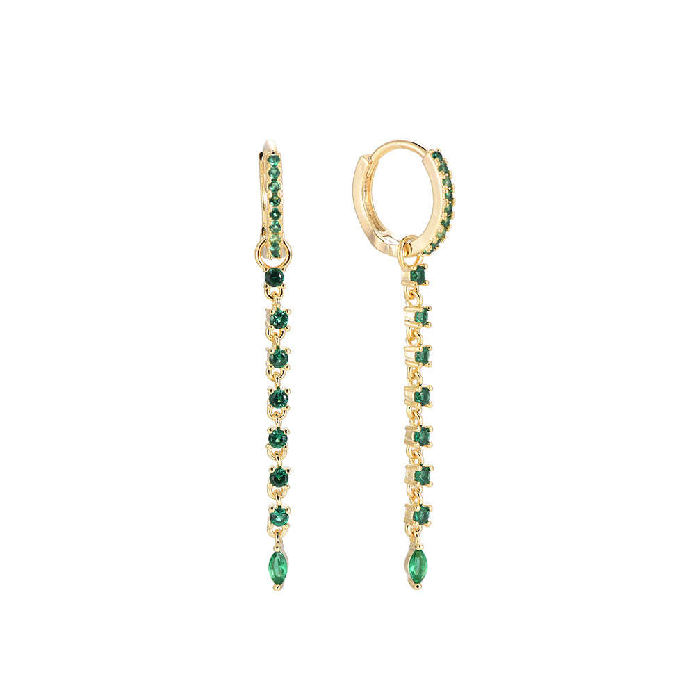 Earrings dreamy diamonds green