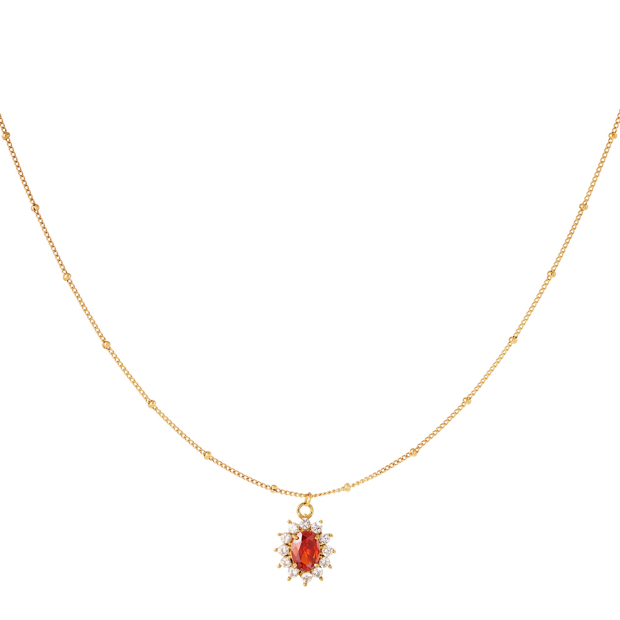 Necklace royal stone red