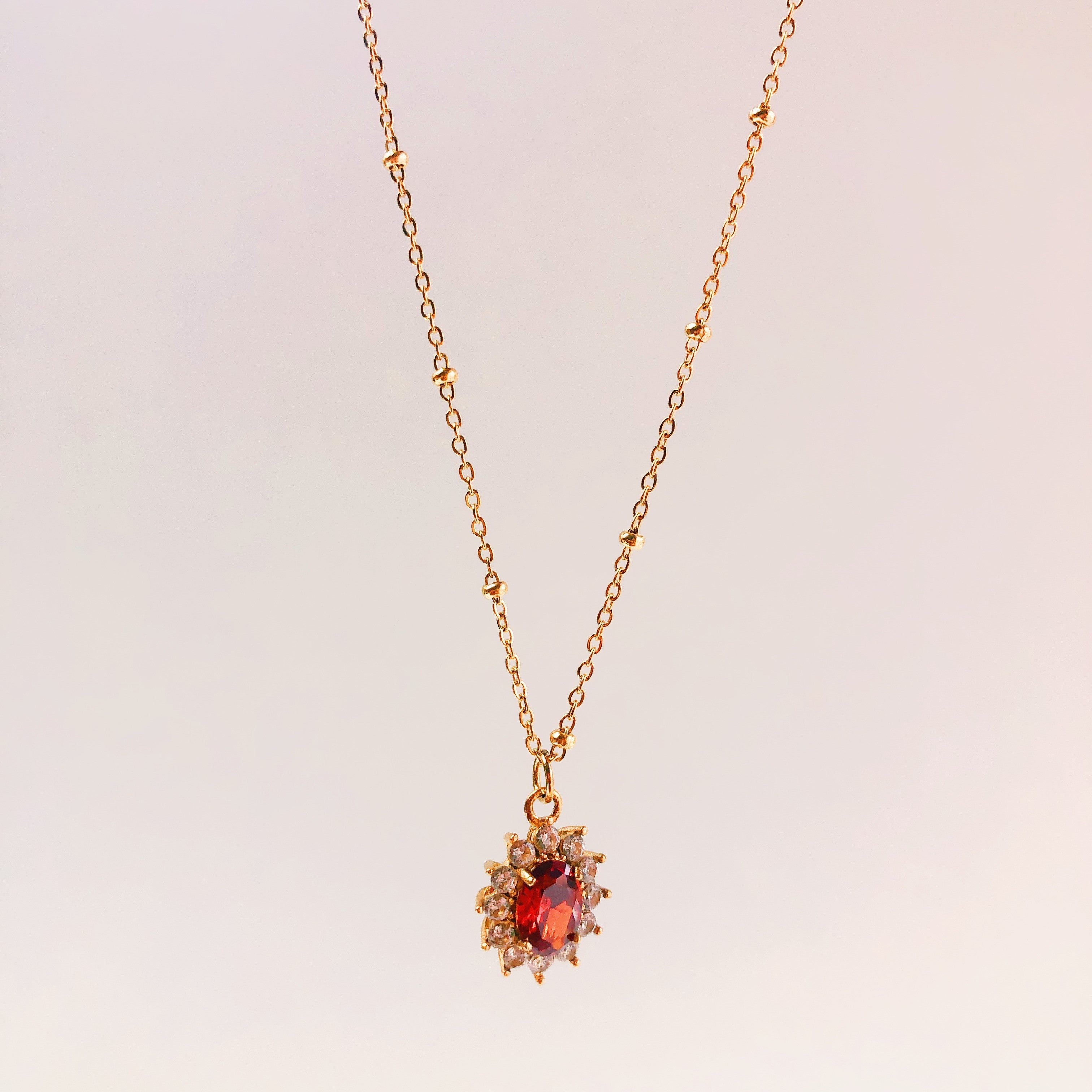 Necklace royal stone red