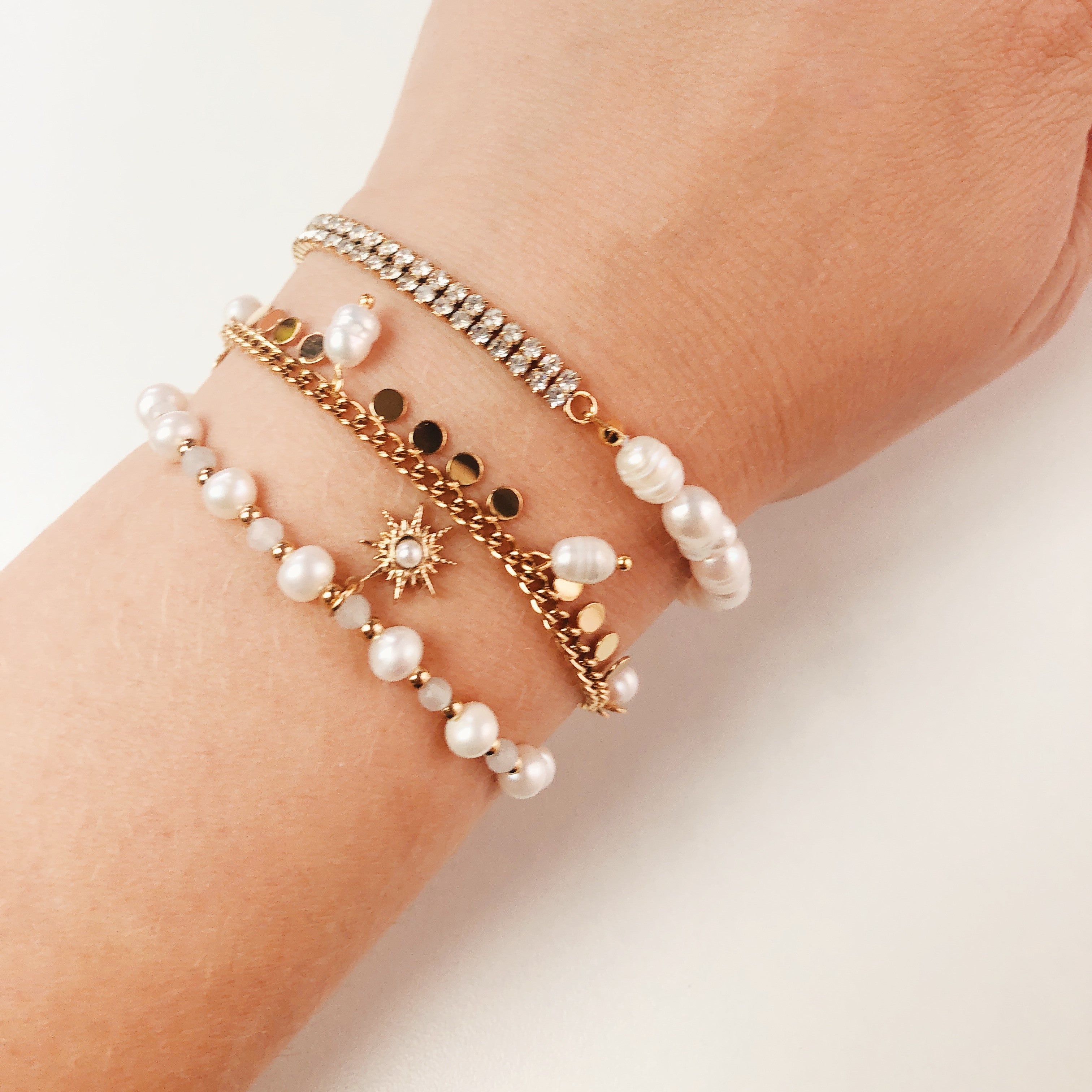 Armband pearls & circles - lillyrose